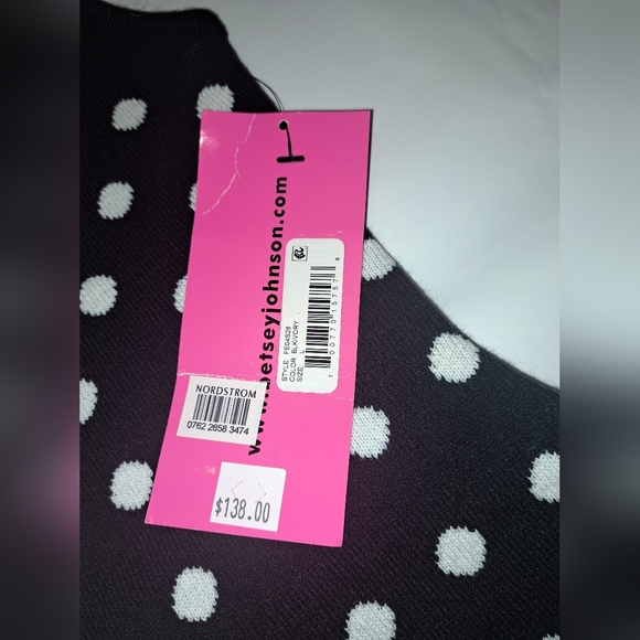 NWT Betsey Johnson Polka-dot Sweater dress - Picture 4 of 8